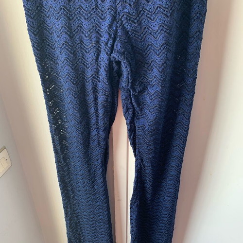 Blue lace strapless jumpsuit Medium new