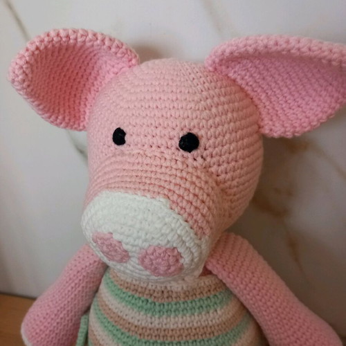 Amigurumi pig large new, handmade knitted doll