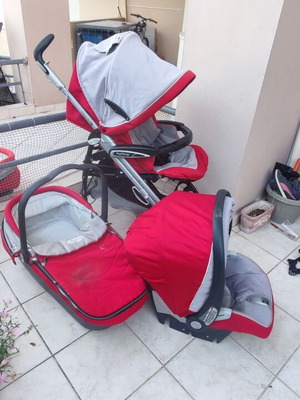 Stroller set used with base and car seat 0-13 kg