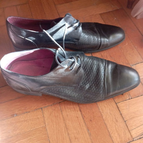 Men's leather scarponi shoes used, size 42, black