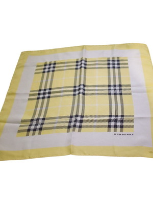 Burberry London Silk Square Scarf like new, yellow tartan