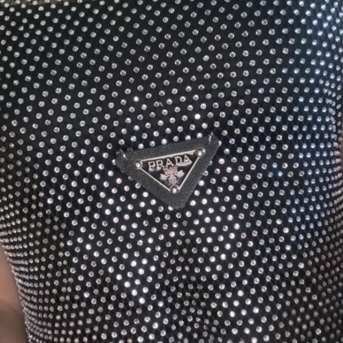 Prada style dress with rhinestones and extra inner slip, size M, new