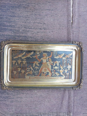 Δίσκος κάδρο μεταλλικό αιγυπτιακή αναπαράσταση μεταχειρισμένο