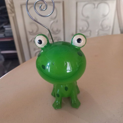 Decorative frog used with spring on head