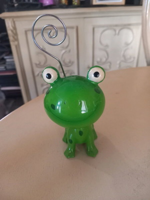 Decorative frog used with spring on head