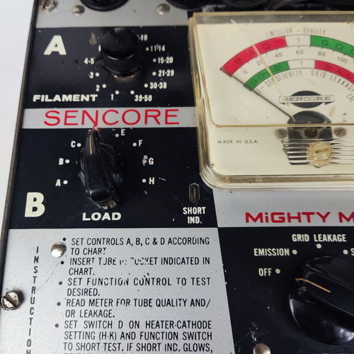 Sencore Mighty Mite TC109 tube tester used with original manual