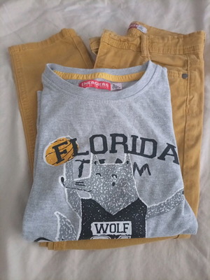 Energiers set for boy size 5 110cm like new, gray and yellow