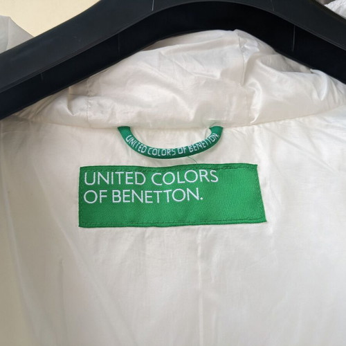 Benetton women's puffer jacket used, white, size IT 50
