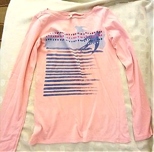 Παιδική κοριτσίστικη ροζ μακρυά μπλούζα ΓΝΗΣΙΑ BENETTON