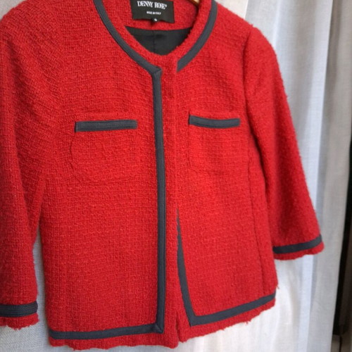 Denny Rose red jacket like new, short with 3/4 sleeve