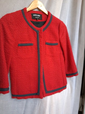Denny Rose red jacket like new, short with 3/4 sleeve