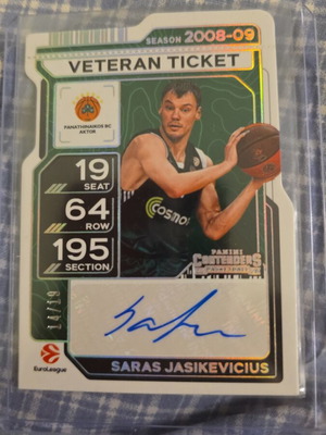 Veteran Ticket Card Saras Jasikevicius like new