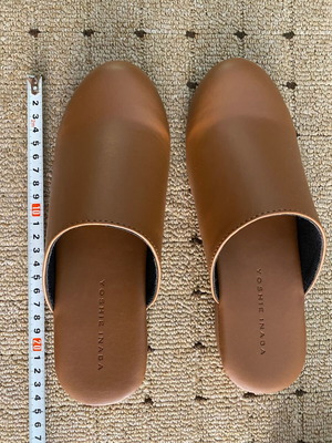 Japanese-style leather slippers for women new, brown, size 36