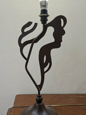 Metal lamp used, 45 cm height, brown color