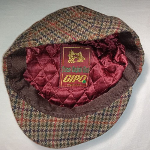 GIPO flat cap new, all-wool Glen check pattern, size Small 56