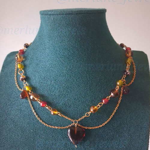 Born to be a princess handmade necklace new, multicolor stainless steel