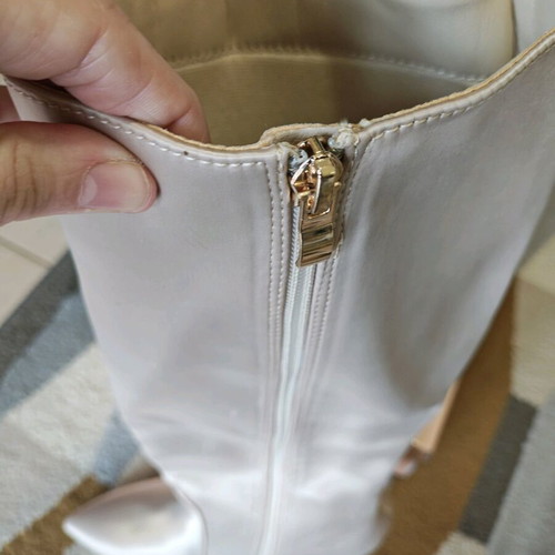 Satin boots new, cream color, size 39