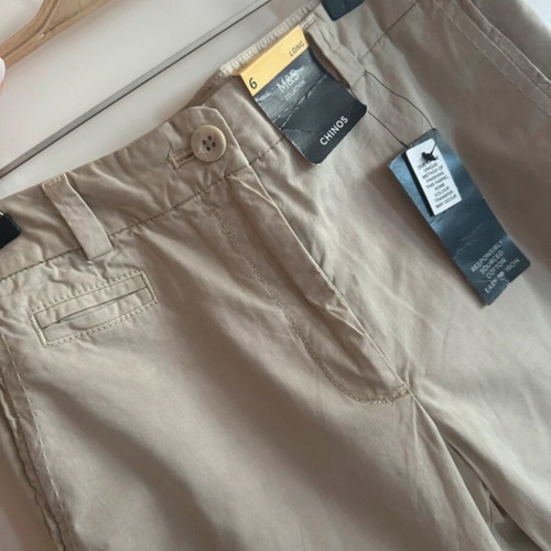 Chino pants M&S beige new, size 6 Long fit