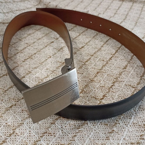 Men's reversible belt black and brown with aluminum buckle, like new, 110cm