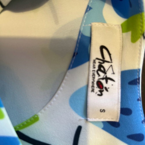 Chaton clothing mini dress small like new, blue multicolor