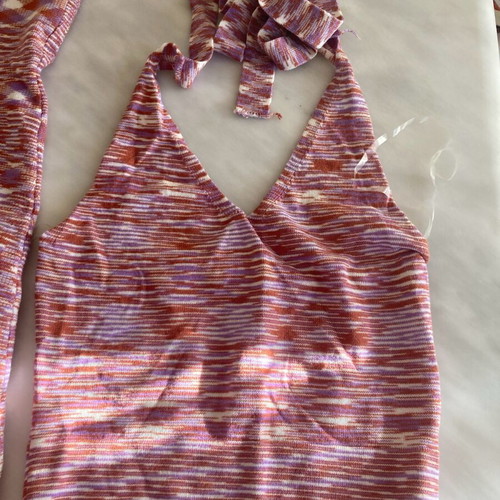 Dress and top set made from recycled materials, like new, colorful