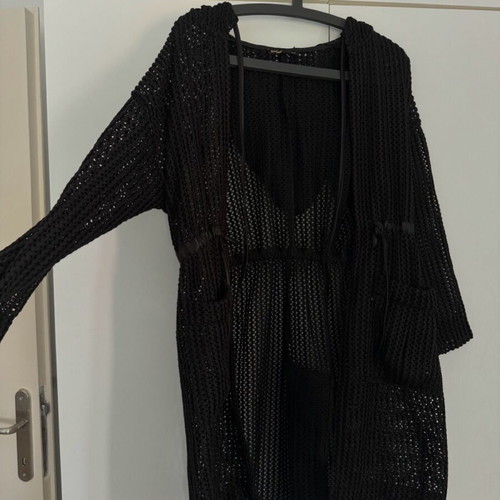 JusTop knitted black cardigan like new, size L