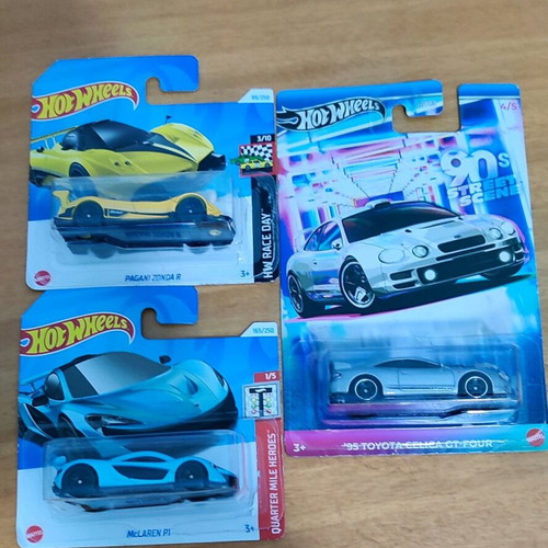 Hot Wheels Pagani Zonda R, McLaren P1 and Toyota Celica GT-FOUR '95 new