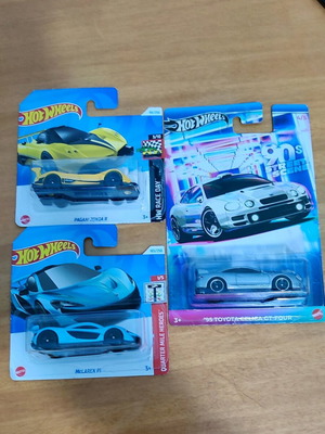 Hot Wheels Pagani Zonda R, McLaren P1 and Toyota Celica GT-FOUR '95 new