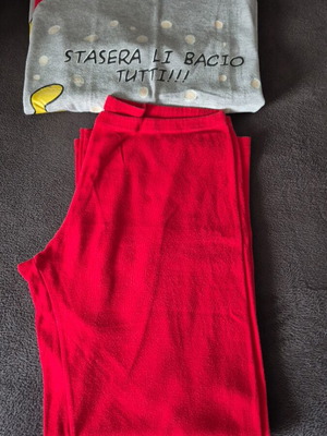 Pajama set used, red, size M