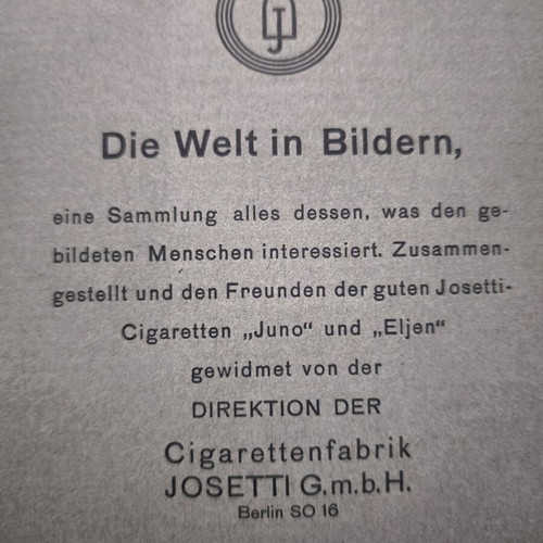 Vintage Josetti "Die Welt in Bildern" album used, 1930