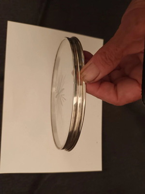 Crystal tray Gorham with Sterling Silver 925 rim like new