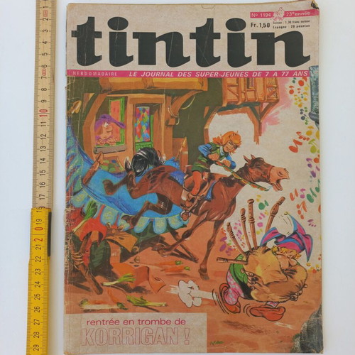 Tintin comic used, large format, year 1971