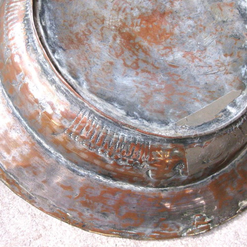 Antique copper plate used with decoration