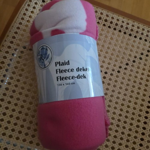 Fleet Lama children's blanket new, pink fleece 130x160 cm
