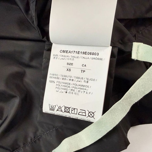 Off-White Unfinished Raincoat FW19 black, like new, size XS fits L