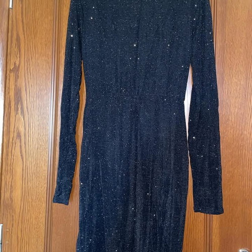 Pull & Bear black metallic dress large, like new