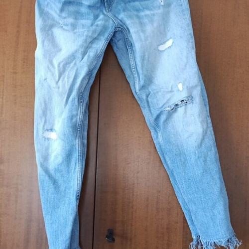 Zara jeans like new with fringes and rips, size M 38 10, blue