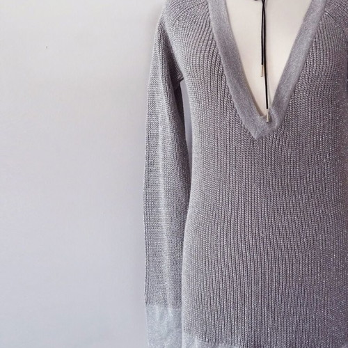 Bershka knitted dress sweater grey new, size L