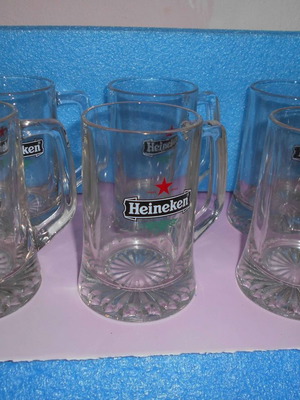 Ποτήρια μπύρας Heineken καινούργια, πακέτο 6, 0,3 λίτρα