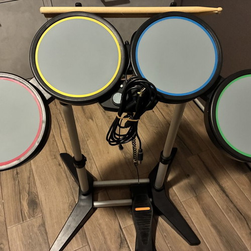 Drums Rock Band used for Xbox 360 with pedal and sticks