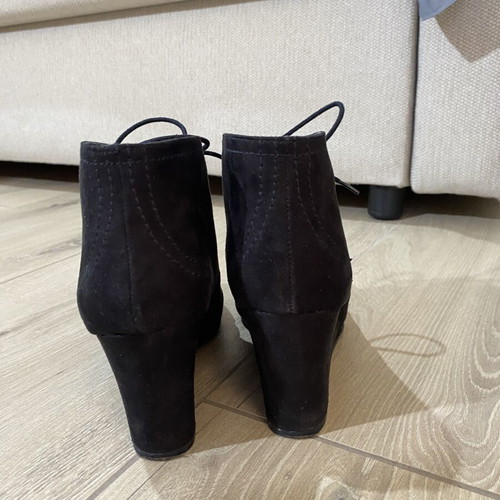 Black suede ankle boots, size 39