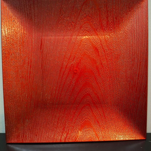 Decorative platter like new, red, plastic with glossy wood imitation