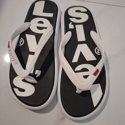 Levi's men's flip flops, medium size 42, black and white