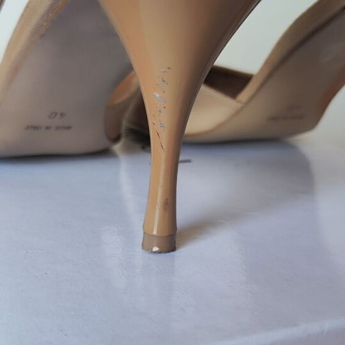 Haralas vintage leather pumps nude taupe size 40, used, 8cm heel