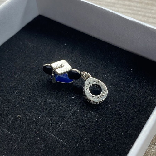 Pandora Disney Graduation Charm like new, blue and silver