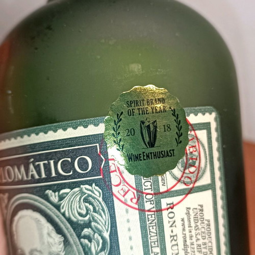 Diplomático Reserva Exclusiva Rum bottle used, empty 70cl