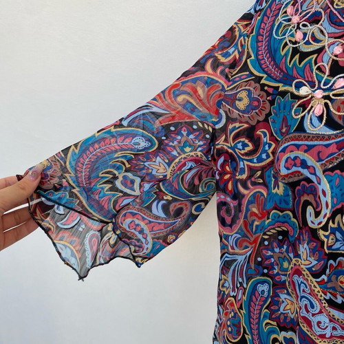 Summer beach blouse used, multicolor, size L