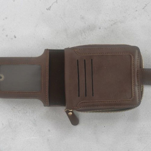 Wallet with IC XC NIKA print, brown, new
