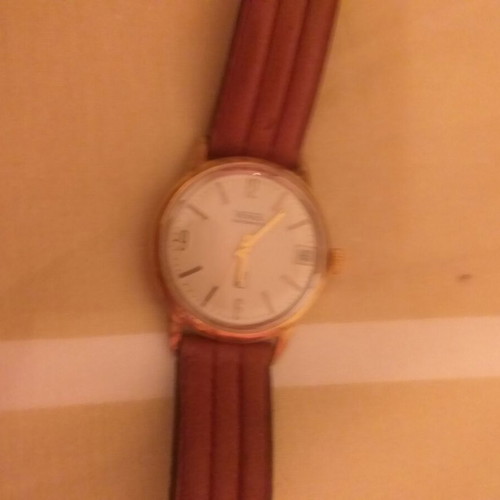 Venus men's wristwatch Swiss automatic with date, leather strap, like new