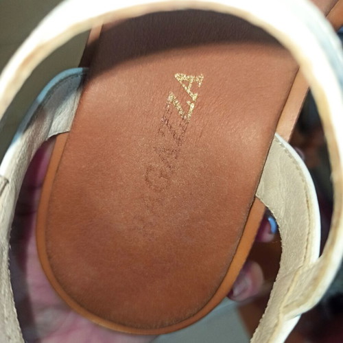 Ragazza leather sandals size 39, white with brown sole